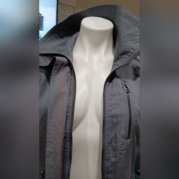 Democracy Size XSmall Gray Cinch Waist Cargo Pockets Accent Back Vest Lined - Picture 11 of 12